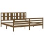 Honey brown solid wood bed frame with headboard by vidaXL, Beds and slatted bases - Ref: Foro24-3194134, Price: 192,41 €, Dis...