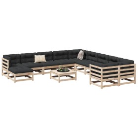 Gartensofa-Set 12-teilig aus massivem Kiefernholz von vidaXL, Gartensets - Ref: Foro24-3299651, Preis: 617,09 €, Rabatt: %