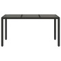 Mesa de jardín superficie de vidrio ratán PE negro 150x90x75 cm de vidaXL, Mesas de jardín - Ref: Foro24-365589, Precio: 139,...