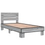 Sonoma gray metal engineered wood bed frame 75x190 cm by vidaXL, Beds and slatted bases - Ref: Foro24-845750, Price: 97,59 €,...