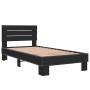 Estructura de cama madera de ingeniería y metal negra 90x190 cm de vidaXL, Camas y somieres - Ref: Foro24-845752, Precio: 100...