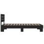 Estructura de cama madera de ingeniería y metal negra 90x190 cm de vidaXL, Camas y somieres - Ref: Foro24-845752, Precio: 100...