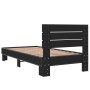 Estructura de cama madera de ingeniería y metal negra 90x190 cm de vidaXL, Camas y somieres - Ref: Foro24-845752, Precio: 100...