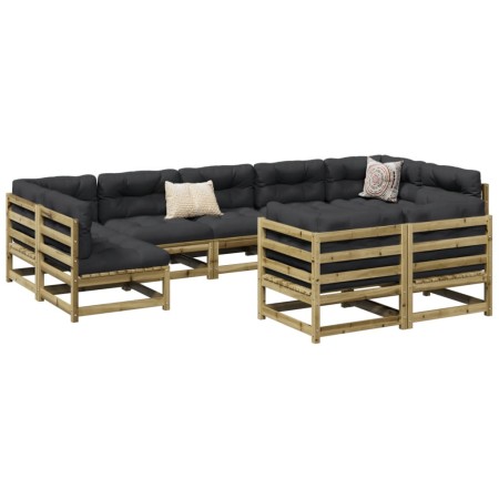 9-teiliges Gartensofa-Set mit Kissen aus imprägniertem Kiefernholz von vidaXL, Gartensets - Ref: Foro24-3299632, Preis: 962,1...