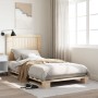 Bed frame with solid pine wood headboard 100x200 cm by vidaXL, Beds and slatted bases - Ref: Foro24-3281533, Price: 133,39 €,...