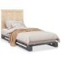 Estructura de cama con cabecero madera de pino gris 90x200 cm de vidaXL, Camas y somieres - Ref: Foro24-3281544, Precio: 135,...