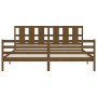 Honey brown solid wood bed frame with headboard by vidaXL, Beds and slatted bases - Ref: Foro24-3194134, Price: 192,41 €, Dis...