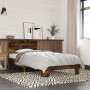 Engineered wood bed frame metal smoked oak 90x200 cm by vidaXL, Beds and slatted bases - Ref: Foro24-845744, Price: 99,00 €, ...