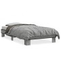 Estructura cama madera ingeniería metal gris Sonoma 90x200 cm de vidaXL, Camas y somieres - Ref: Foro24-845875, Precio: 88,77...