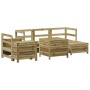 Gartensofa-Set 7-teilig aus imprägniertem Kiefernholz von vidaXL, Gartensets - Ref: Foro24-3250527, Preis: 500,56 €, Rabatt: %