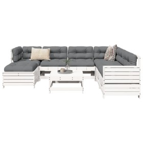 Gartensofa-Set 8-teilig aus massivem weißem Kiefernholz von vidaXL, Gartensets - Ref: Foro24-3250565, Preis: 601,82 €, Rabatt: %