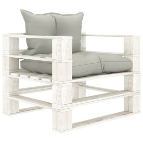 Wooden garden pallet sofa with taupe cushions by vidaXL, Outdoor sofas - Ref: Foro24-3052396, Price: 102,99 €, Discount: %