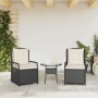 Sillones de jardín reclinables 2 uds ratán sintético negro de vidaXL, Sillas de jardín - Ref: Foro24-368661, Precio: 205,94 €...