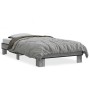 Estructura cama madera ingeniería metal gris Sonoma 75x190 cm de vidaXL, Camas y somieres - Ref: Foro24-845880, Precio: 84,74...