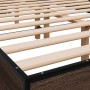 Engineered wood bed frame oak brown metal 135x190 cm by vidaXL, Beds and slatted bases - Ref: Foro24-845896, Price: 107,42 €,...