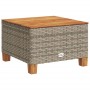 Gartentisch aus synthetischem Rattan, graues Akazienholz, 55 x 55 x 36 cm von vidaXL, Gartentische - Ref: Foro24-365909, Prei...