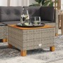 Gartentisch aus synthetischem Rattan, graues Akazienholz, 55 x 55 x 36 cm von vidaXL, Gartentische - Ref: Foro24-365909, Prei...