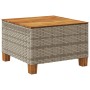 Gartentisch aus synthetischem Rattan, graues Akazienholz, 55 x 55 x 36 cm von vidaXL, Gartentische - Ref: Foro24-365909, Prei...