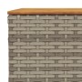 Gartentisch aus synthetischem Rattan, graues Akazienholz, 55 x 55 x 36 cm von vidaXL, Gartentische - Ref: Foro24-365909, Prei...