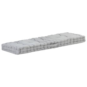 Gray cotton pallet cushion 120x40x7 cm by vidaXL, Cushions for chairs and sofas - Ref: Foro24-48677, Price: 36,99 €, Discount: %