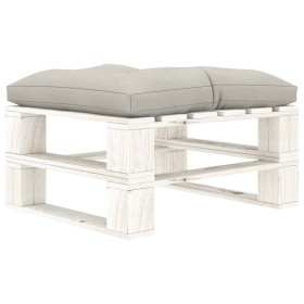 Otomana de palets para jardín madera con cojín gris taupe de vidaXL, Otomanas de exterior - Ref: Foro24-3052399, Precio: 82,9...