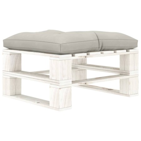 Wooden garden pallet ottoman with taupe gray cushion by vidaXL, Outdoor ottomans - Ref: Foro24-3052399, Price: 82,89 €, Disco...