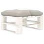 Wooden garden pallet ottoman with taupe gray cushion by vidaXL, Outdoor ottomans - Ref: Foro24-3052399, Price: 82,89 €, Disco...