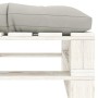 Wooden garden pallet ottoman with taupe gray cushion by vidaXL, Outdoor ottomans - Ref: Foro24-3052399, Price: 82,89 €, Disco...