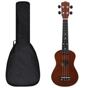 Kinder-Sopran-Ukulele-Set mit dunklem Holzkoffer 23" von vidaXL, Streichinstrumente - Ref: Foro24-70150, Preis: 37,90 €, Raba...