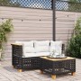 Garden corner sofas with cushions 2 pcs black synthetic rattan by vidaXL, Outdoor sofas - Ref: Foro24-365935, Price: 183,07 €...