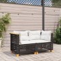 Garten-Ecksofas mit Kissen, 2 Stück, schwarzes synthetisches Rattan von vidaXL, Outdoor-Sofas - Ref: Foro24-365935, Preis: 18...