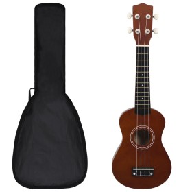 Soprano ukulele set for children with dark wood 21" case by vidaXL, String instruments - Ref: Foro24-70145, Price: 35,21 €, D...