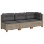 3-Sitzer-Gartensofa mit grauen synthetischen Rattankissen von vidaXL, Outdoor-Sofas - Ref: Foro24-365921, Preis: 218,79 €, Ra...