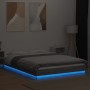 Sonoma gray wood bed frame with LED lights 135x190 cm by vidaXL, Beds and slatted bases - Ref: Foro24-3281138, Price: 177,83 ...