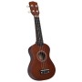 Juego de ukelele soprano para niños con funda madera oscura 21" de vidaXL, Instrumentos de cuerda - Ref: Foro24-70145, Precio...