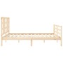 Double bed frame with solid wood headboard by vidaXL, Beds and slatted bases - Ref: Foro24-3193936, Price: 142,99 €, Discount: %