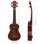 Juego de ukelele soprano para niños con funda madera oscura 23" de vidaXL, Instrumentos de cuerda - Ref: Foro24-70150, Precio...