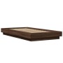 Oak brown engineered wood bed frame 100x200 cm by vidaXL, Beds and slatted bases - Ref: Foro24-3281209, Price: 138,99 €, Disc...