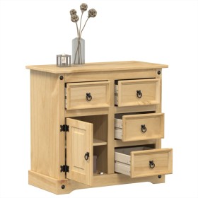 Aparador Corona madera maciza de pino 87x40x76 cm de vidaXL, Aparadores - Ref: Foro24-4005679, Precio: 146,23 €, Descuento: %