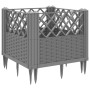 Planter with pegs PP light gray 43.5x43.5x43.5 cm by vidaXL, Pots and planters - Ref: Foro24-368008, Price: 31,25 €, Discount: %