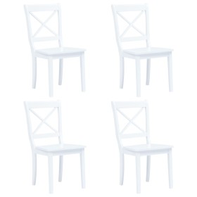 Sillas de comedor 4 unidades madera maciza de caucho blanco de vidaXL, Sillas de comedor - Ref: Foro24-247357, Precio: 271,99...