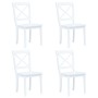 Dining chairs 4 units solid white rubber wood by vidaXL, dining chairs - Ref: Foro24-247357, Price: 271,99 €, Discount: %