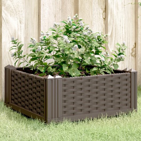 Jardinera con clavijas PP marrón 42,5x42,5x28,5 cm de vidaXL, Maceteros y jardineras - Ref: Foro24-368001, Precio: 21,95 €, D...