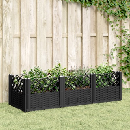 Jardinera con clavijas PP negro 123,5x43,5x43,5 cm de vidaXL, Maceteros y jardineras - Ref: Foro24-368017, Precio: 54,01 €, D...