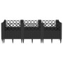 Jardinera con clavijas PP negro 123,5x43,5x43,5 cm de vidaXL, Maceteros y jardineras - Ref: Foro24-368017, Precio: 54,01 €, D...