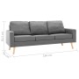 3-Sitzer-Sofa aus hellgrauem Stoff von vidaXL, Sofas - Ref: Foro24-288713, Preis: 383,59 €, Rabatt: %