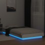 Estructura de cama con LED madera ingeniería blanco 100x200 cm de vidaXL, Camas y somieres - Ref: Foro24-3281112, Precio: 155...