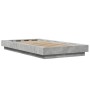 Estructura cama con luces LED madera gris hormigón 90x190 cm de vidaXL, Camas y somieres - Ref: Foro24-3281150, Precio: 145,9...