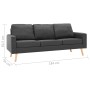 3 seater sofa in dark gray fabric by vidaXL, Sofas - Ref: Foro24-288714, Price: 371,19 €, Discount: %