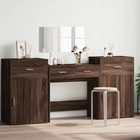 Oak Brown Engineered Wood 4-Piece Vanity Set by vidaXL, Bedroom furniture sets - Ref: Foro24-3276531, Price: 249,48 €, Discou...